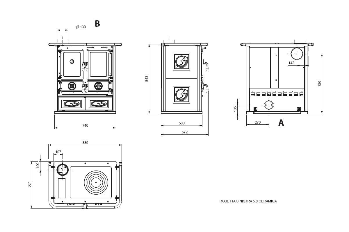 cooking stove Rosetta Sinistra Ceramica 5.0 from La Nordica